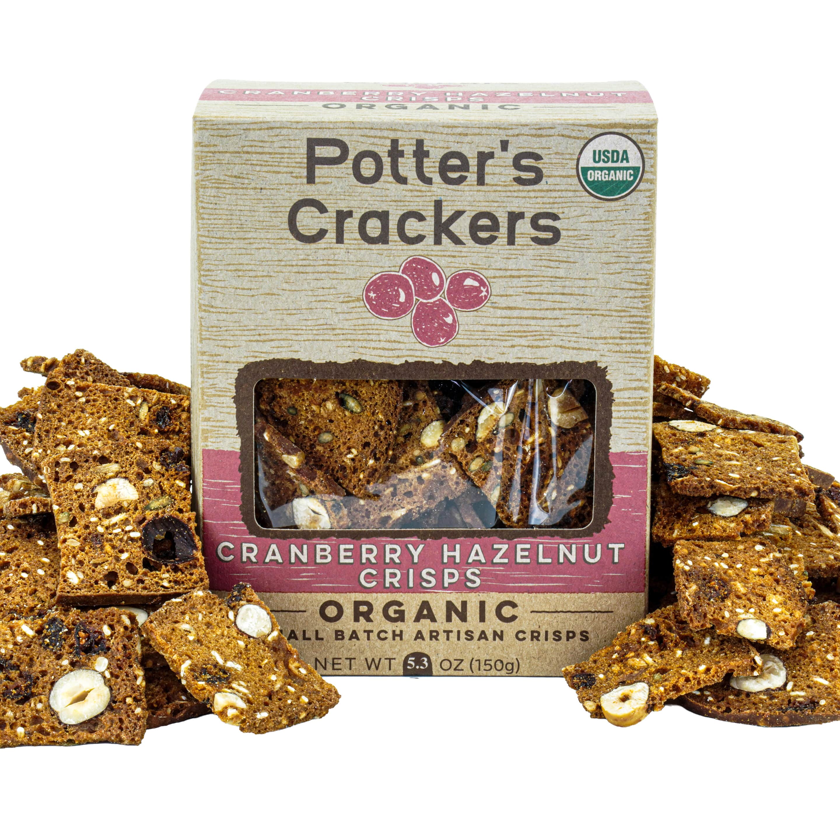 Cranberry Hazelnut Crisps - Potters Crackers